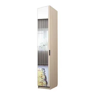 картинка Шкаф ЭКОН распашной 1 дверный со штангой с зеркалом от магазина КУПИ КУПЕ